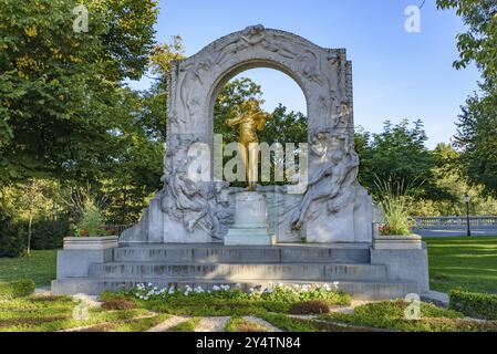 Monumento di Johann Strauss al Parco cittadino di Vienna, Austria, Europa Foto Stock