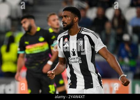 Allianz Stadium, Torino, Italia. 17 settembre 2024. UEFA Champions League Football; Juventus contro PSV Eindhoven; Bremer of Juventus FC Credit: Action Plus Sports/Alamy Live News Foto Stock