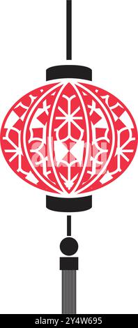 Lanterna Cinese decorazione Capodanno Cinese Vector Illustrazione Vettoriale