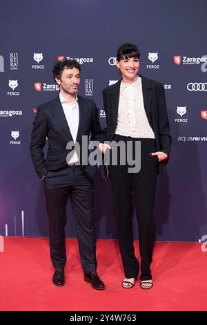 Isabel pena, Rodrigo Sorogoyen partecipa ai Feroz Awards 2023 - Red Carpet all'Auditorium il 28 gennaio 2023 a Saragozza, Spagna. Foto Stock