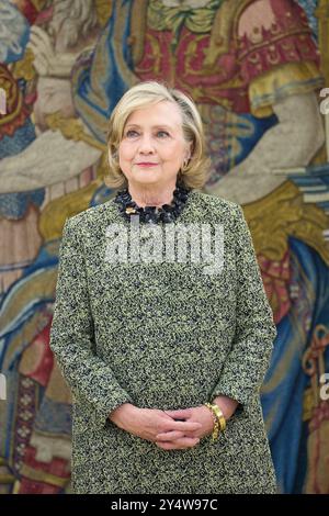 Hillary Rodham Clinton partecipa al pubblico al Palazzo Zarzuela il 31 maggio 2023 a Madrid, Spagna. Foto Stock
