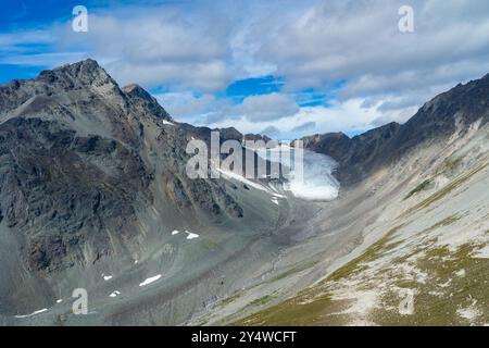 Il Ghiacciaio receding nella Columbia Britannica settentrionale, Canada. Foto Stock