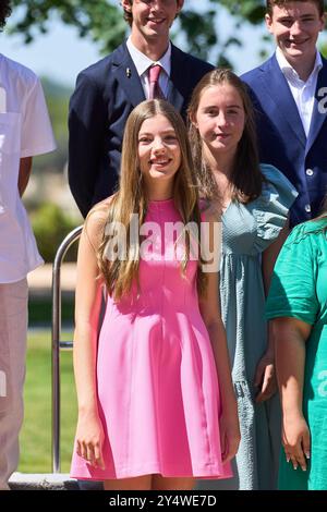 La Principessa Sofia partecipa ad un'udienza al Comitato spagnolo della United World Colleges Foundation al Palazzo Zarzuela il 14 luglio 2023 a Madrid, Spagna. Foto Stock