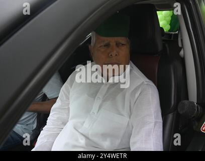 Nuova Delhi, India. 19 settembre 2024. NUOVA DELHI, INDIA - 19 SETTEMBRE: Rashtriya Janata dal (RJD) capo Lalu Prasad Yadav durante il lancio della campagna nazionale di adesione alle parti il 19 settembre 2024 a nuova Delhi, India. (Foto di Sonu Mehta/Hindustan Times/Sipa USA) credito: SIPA USA/Alamy Live News Foto Stock