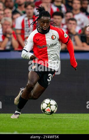 Rotterdam, Nederland. 19 settembre 2024. ROTTERDAM, 19-09-2024, Feyenoord - Leverkusen, Stadium Feijenoord de Kuip, calcio, UEFA Champions League, stagione 2024/2025, giocatore del Feyenoord Jordan Lotomba crediti: Pro Shots/Alamy Live News Foto Stock