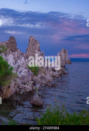 Torri di tufo nel lago Mono Foto Stock