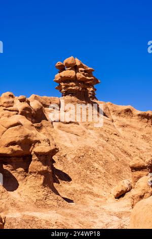 Formazione rocciosa Hoodoo nella Valley of the Goblins nel Goblin Valley State Park, Utah Foto Stock