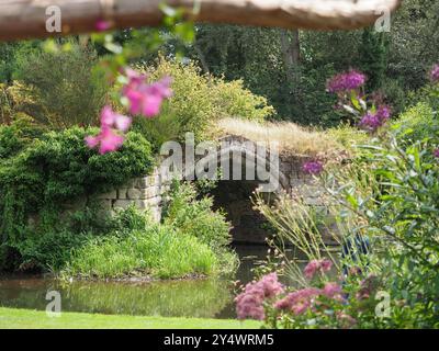 The Mill Garden - English Cottage Garen, Warwick Foto Stock
