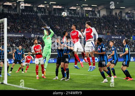 Marco Carnesecchi (Atalanta BC ), 1Â° UEFA Champions League AtalantaBC vs ArsenalFC 2024-25 partita al Gewiss Stadium di Bergamo (BG), Italia, 19.09.2024.&#XA;foto di Marius Bunduc/LiveMedia durante Atalanta BC vs Arsenal FC, partita di calcio UEFA Champions League a Bergamo, 19 settembre 2024 Foto Stock