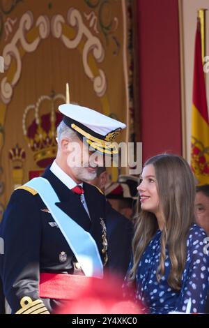 Re Filippo vi di Spagna, la principessa Sofia partecipa alla Parata militare della giornata Nazionale il 12 ottobre 2022 a Madrid, Spagna. Foto Stock