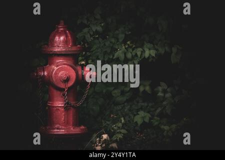 idrante del fuoco rustico con sfondo verde Foto Stock