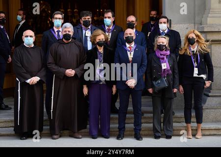 L'ex regina Sofia partecipa al tradizionale Ringraziamento al Cristo di Medinaceli alla chiesa di Gesù di Medinaceli il 4 marzo 2022 a Madrid, in Spagna. Foto Stock