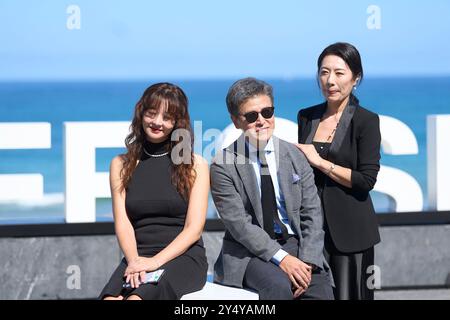 Kwon Hae-hyo, Song Sun-mi, Cho Yun-Hee hanno partecipato a "Walk Up" Photocall durante il 70° Festival Internazionale del Cinema di San Sebastian al Palazzo Kursaal il 22 settembre 2022 a Donostia / San Sebastian, Spagna. Foto Stock