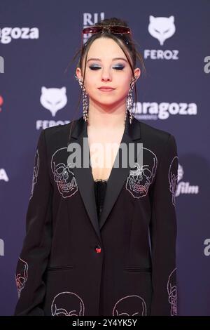 Carla Quilez partecipa ai Feroz Awards 2023 - Red Carpet all'Auditorium il 28 gennaio 2023 a Saragozza, Spagna. Foto Stock