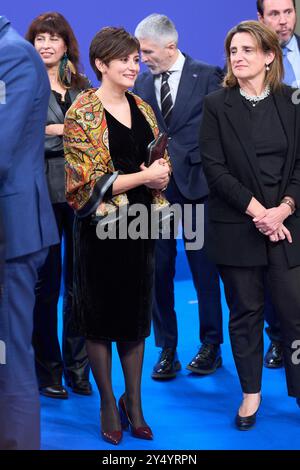 Isabel Rodriguez, Teresa Ribera, Vice Presdent e Ministro dell'ambiente partecipano al concerto conclusivo della Presidenza spagnola del Consiglio dell'Unione europea all'Auditorium Nazionale il 21 dicembre 2023 a Madrid, Spagna. Foto Stock