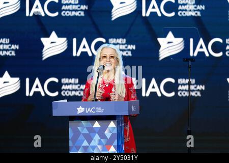 Washington, Stati Uniti. 19 settembre 2024. Dr. Miriam Adelson interviene al Summit Nazionale del Consiglio israeliano-americano (IAC) tenutosi presso il Washington Hilton di Washington, DC Credit: SOPA Images Limited/Alamy Live News Foto Stock