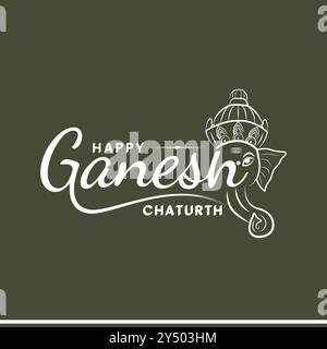 Happy Ganesh Chaturthi, 7 settembre, biglietto di auguri Ganesh Chaturthi, modello di social media, illustrazione vettoriale, illustrazioni di stock, Ganesh Chaturthi Illustrazione Vettoriale