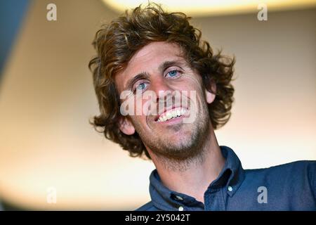 Parigi, Francia. 19 settembre 2024. TANGUY LE TURQUAIS LAZARE. Durante la conferenza stampa per la decima edizione del Vendée Globe tenutasi alla Senna musicale di Parigi, in Francia, il 19 settembre 2024. L'inizio dei quaranta concorrenti sarà dato il 10 novembre 2024 nella baia di Les Sables-d'Olonne. Foto di Franck Castel/ABACAPRESS. COM credito: Abaca Press/Alamy Live News Foto Stock