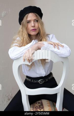 Christina Rosenvinge posa per una sessione fotografica il 12 maggio 2021 a Tudela, Spagna. Foto Stock