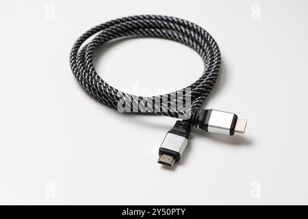 Tipo standard di connettore e cavo HDMI. Foto Stock