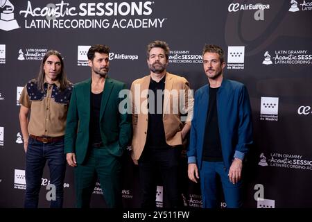 Pucho, Jorge Gonzalez, Guillermo Galvan, David Garcia 'El Indio' di Vetusta Morla partecipa alla fotochiamata ' Latin GRAMMY Acoustic Sessions' il 26 ottobre 2022 a Madrid, Spagna. Foto Stock