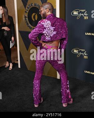 Los Angeles, Stati Uniti. 19 settembre 2024. RAHBI arriva al Black Music Action Coalition Gala del 2024, tenutosi al Beverly Hilton di Beverly Hills, CALIFORNIA, giovedì, 19 settembre 2024. (Foto di Sthanlee B. Mirador/Sipa USA) credito: SIPA USA/Alamy Live News Foto Stock