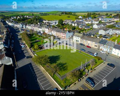 Vista aerea dal drone di Wigtown all'interno del nuovo Galloway National Park, Dumfries and Galloway, Scozia, Regno Unito Foto Stock