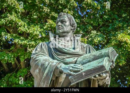 Statua Martin Lutero, Karl-Liebknecht-Straße, Mitte, Berlino, Germania Foto Stock