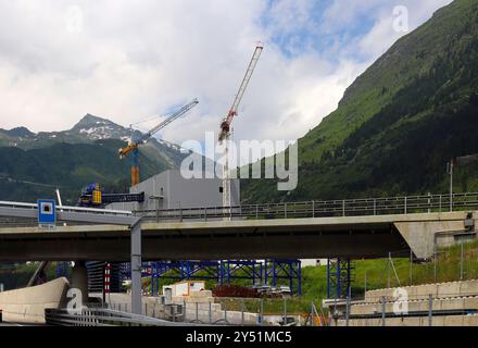 Tunnel del San Gottardo - cantiere della seconda metropolitana delle Alpi, Svizzera Foto Stock