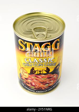 Stagg classico di manzo in scatola con carne con pinto e fagioli renali in lattina da 400 g. Foto Stock