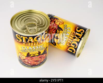 Stagg classico di manzo in scatola con carne con pinto e fagioli renali in lattina da 400 g. Foto Stock