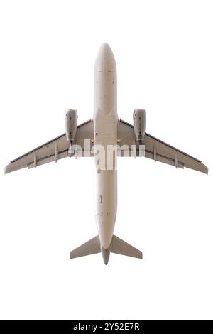 Aereo in volo fotografato dal basso, isolato Foto Stock
