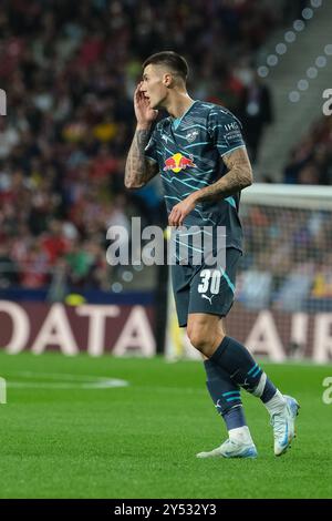 Madrid, Spagna. 20 settembre 2024. Dell'RB Leipzig durante la fase MD1 della UEFA Champions League a Madrid e dell'RB Leipzig all'Estadio Metropolitano il 19 settembre 2024 a Madrid, Spagna crediti: SIPA USA/Alamy Live News Foto Stock
