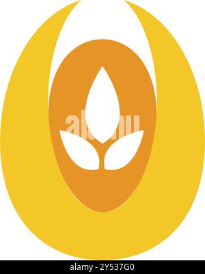 Modello vettoriale con logo Wheat Iconic Logo, modello con logo Wheat Farm Illustrazione Vettoriale