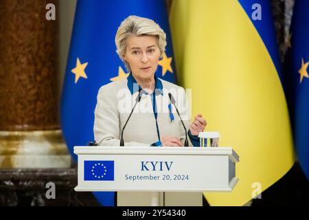 Kiew, Ucraina. 20 settembre 2024. Presidente della Commissione europea Ursula von der Leyen. Crediti: Christoph Soeder/dpa Pool/dpa/Alamy Live News Foto Stock