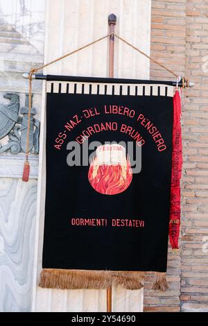 Cerimonia dell'ubbidienza massonica del grande Oriente d'Italia GOI, la più antica e numerosa istituzione massonica regolare italiana, in occasione dell'anniversario della Breccia di porta Pia del 20 settembre 1870 che pose termine allo Stato Pontificio. Roma, Venerdì 20 settembre 2024 (foto Mauro Scrobogna / LaPresse) cerimonia dell'obbedienza massonica del Gran Oriente d'Italia GOI, la più antica e grande istituzione massonica regolare italiana, in occasione dell'anniversario della breccia di porta Pia il 20 settembre 1870 che pose fine allo Stato Pontificio. Roma, venerdì 20 settembre 202 Foto Stock