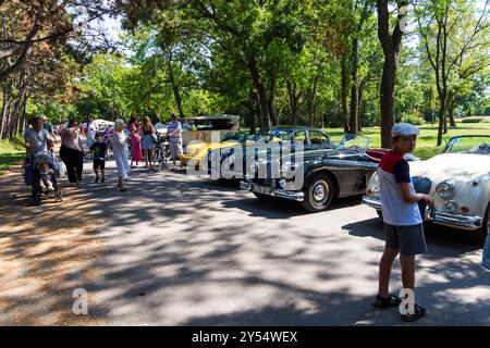 Vienna Classic Days 2024, sfilata di auto d'epoca, Donaupark, Vienna, Austria Foto Stock