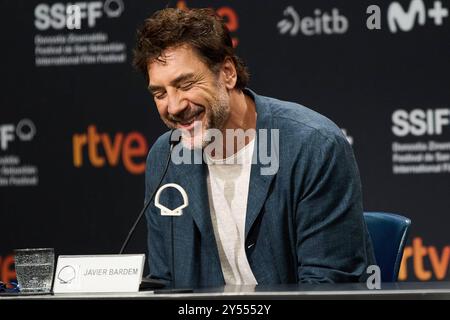 Donostia-San Sebastian, Paesi Baschi, Spagna. 20 settembre 2024. Festival del cinema. SSIFF 72. Conferenza stampa con Javier Bardem (attore), vincitore del Donostia Award 2023, durante la 72a edizione del San Sebastián International Film Festival Zinemaldia, a Donostia-San Sebastian il 20 settembre 2024. Credito : Iñigo Alzugaray/Cordon Press credito: CORDON PRESS/Alamy Live News Foto Stock