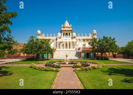 Vista della facciata del cenotafio Jaswant Thada a Jodhpur, Rajasthan, India Foto Stock