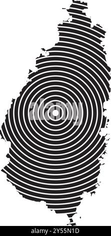 illustrazione della mappa di santa lucia - disegno dell'elemento icona Illustrazione Vettoriale