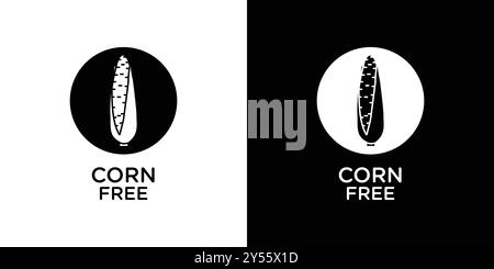 collezione di marchi con logo lineare corn free icon in bianco e nero Illustrazione Vettoriale