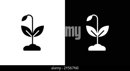 Collezione Young sprout Icon logo lineare in bianco e nero Illustrazione Vettoriale