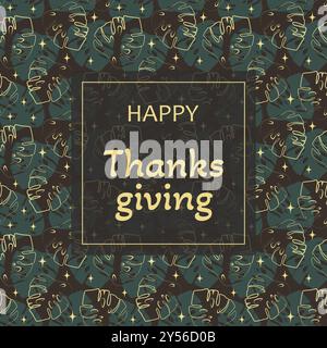 Design vettoriale per il giorno del Ringraziamento. Design tipografico per biglietti d'auguri Illustrazione Vettoriale