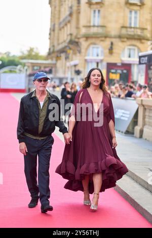 Karla Sofia Gascon, Jacques Audiard ha partecipato a "Emilia Perez" Red Carpet durante il 72° Festival Internazionale del Cinema di San Sebastian al Victoria Eugenia Theatre il 20 settembre 2024 a Donostia / San Sebastian, Spagna. Foto Stock