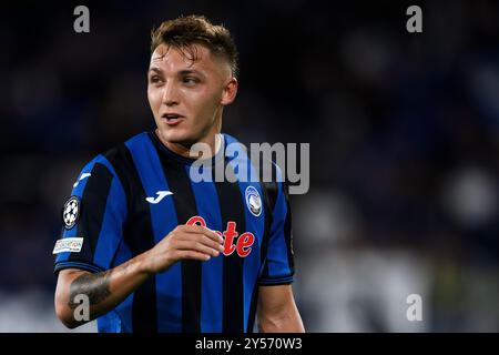 Bergamo, Italia. 19 settembre 2024. Mateo Retegui di Atalanta BC guarda durante la partita di calcio della fase di UEFA Champions League 2024/25 tra Atalanta BC e Arsenal FC. Crediti: Nicolò campo/Alamy Live News Foto Stock