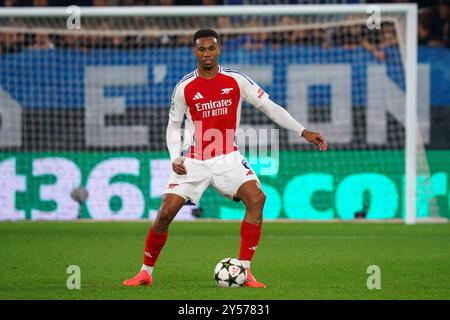 Bergamo, Italia. 19 settembre 2024. Gabriel Magalhaes, durante l'Atalanta BC vs Arsenal FC, UEFA Champions League - Gewiss Stadium. Crediti: Alessio Morgese/Alessio Morgese/Emage/Alamy live news Foto Stock