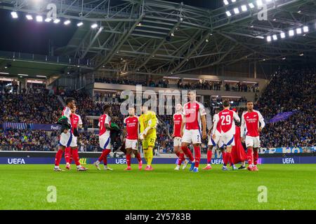 Bergamo, Italia. 19 settembre 2024. Squadra dell'Arsenal FC Internazionale contro AC Monza, serie A, durante l'Atalanta BC vs Arsenal FC, UEFA Champions League - Gewiss Stadium. Crediti: Alessio Morgese/Alessio Morgese/Emage/Alamy live news Foto Stock