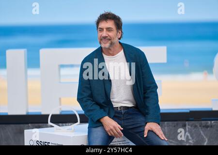 Donostia / San Sebastian. Spagna. 20240920, Javier Bardem riceve il Donosti Award 2023 durante il 72° Festival Internazionale del Cinema di San Sebastian al Palazzo Kursaal il 20 settembre 2024 a Donostia / San Sebastian, Spagna Foto Stock