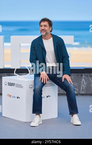 Donostia / San Sebastian. Spagna. 20240920, Javier Bardem riceve il Donosti Award 2023 durante il 72° Festival Internazionale del Cinema di San Sebastian al Palazzo Kursaal il 20 settembre 2024 a Donostia / San Sebastian, Spagna Foto Stock