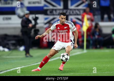 Bergamo, Italia. 19 settembre 2024. Gabriel Martinelli dell'Arsenal FC in azione durante la partita di calcio di UEFA Champions League tra Atalanta BC e Arsenal FC. Crediti: Marco Canoniero/Alamy Live News Foto Stock